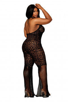 Black Flair Leg Bodystocking
