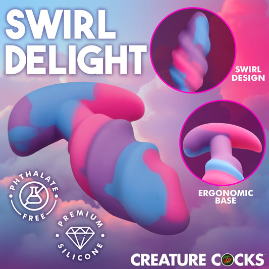 Unicorn Swirl Silicone Butt Plug