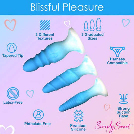 3Pc Silicone Butt Plug Set