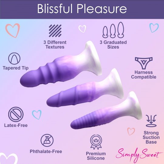 3Pc Silicone Butt Plug Set