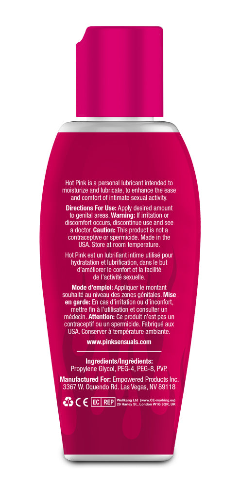 Hot Pink Warming Water-based Lubricant for Women