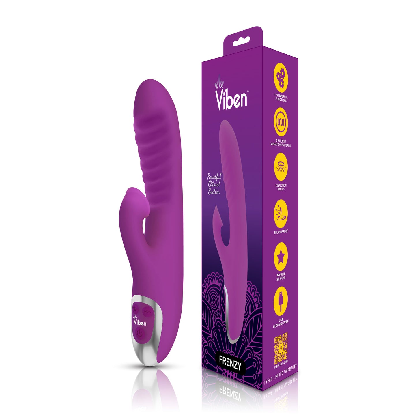 Frenzy Rabbit Vibe With Clitoral Suction