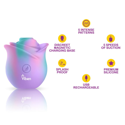 Zen Rose Handheld Rose Clitoral and Nipple Stimulator