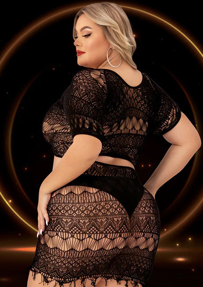 2Pc Crop Top & Skirt Set