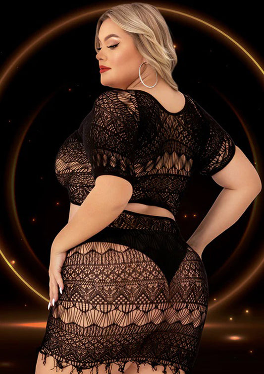2Pc Crop Top & Skirt Set