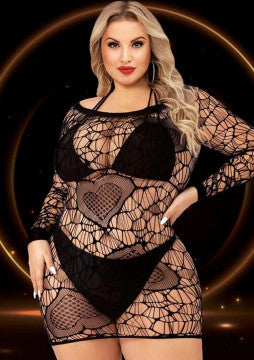Black Long Sleeve Mini Dress
