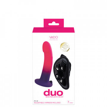 Duo Semi-Realistic Dildo With Harness