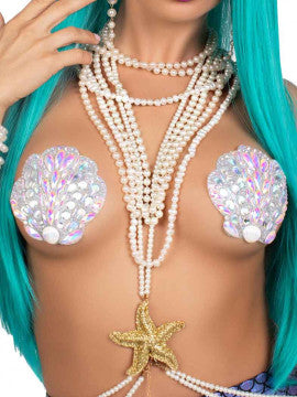 Shell Adhesive Jewel Nipple Sticker