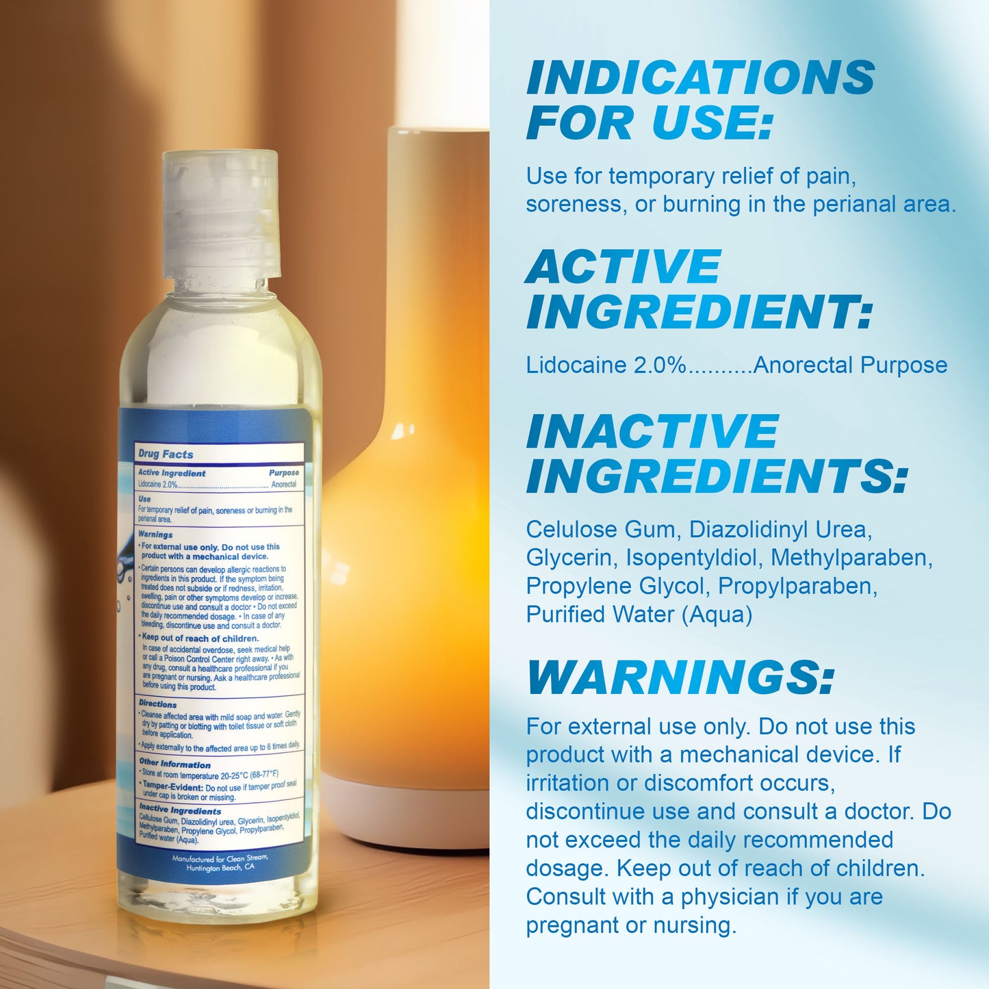 Cleanstream Relax Desensitizing Water-based Anal Lube
