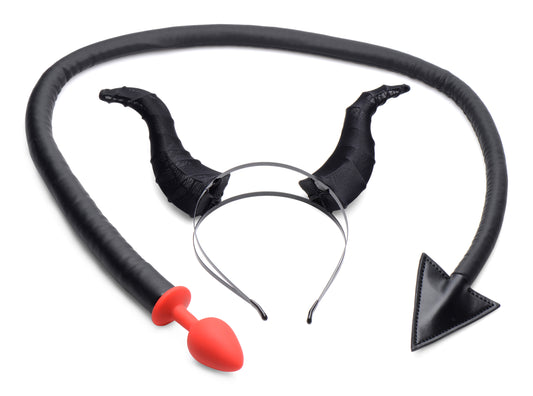 Devil Tail Anal Plug & Horns Set