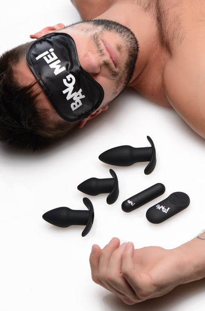 Backdoor Adventure Remote Control 3Pc Butt Plug Vibe Kit