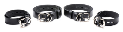 4Pk Leather Locking Bondage Straps