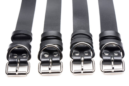 4Pk Leather Locking Bondage Straps