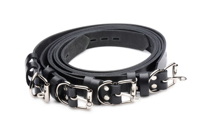 4Pk Leather Locking Bondage Straps