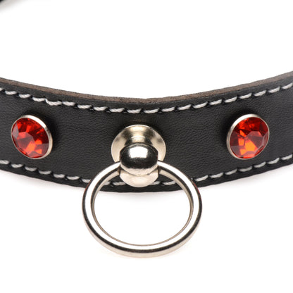 Red Rhinestone Choker With O-ring