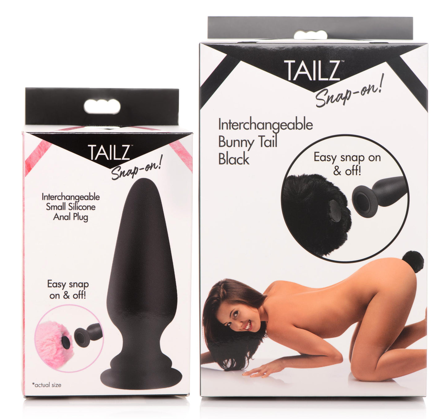 Anal Plug With Interchangeable Black Bunny Tail