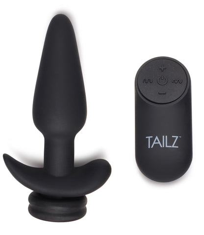 Vibrating Anal Plug With Interchangeable Black Bunny Tail