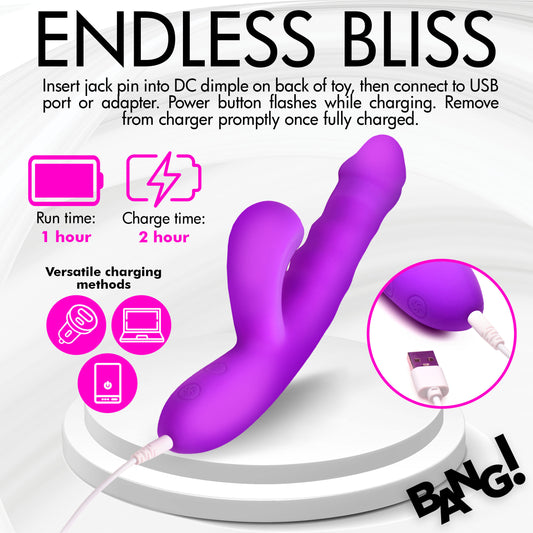Thrusting & Sucking Silicone Rabbit Vibrator
