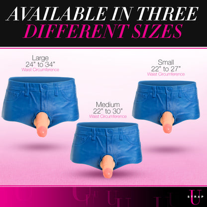 Booty Shorts 6 Inch Dildo Silicone Strap On Harness