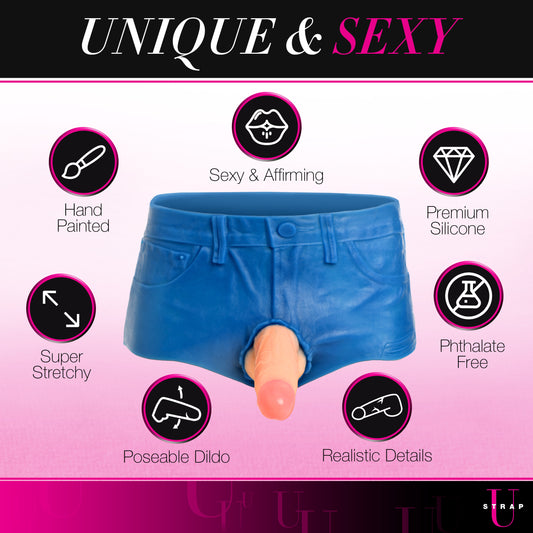 Booty Shorts 6 Inch Dildo Silicone Strap On Harness