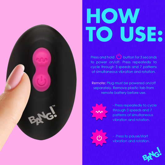 Rotating & Vibrating Silicone Butt Plug