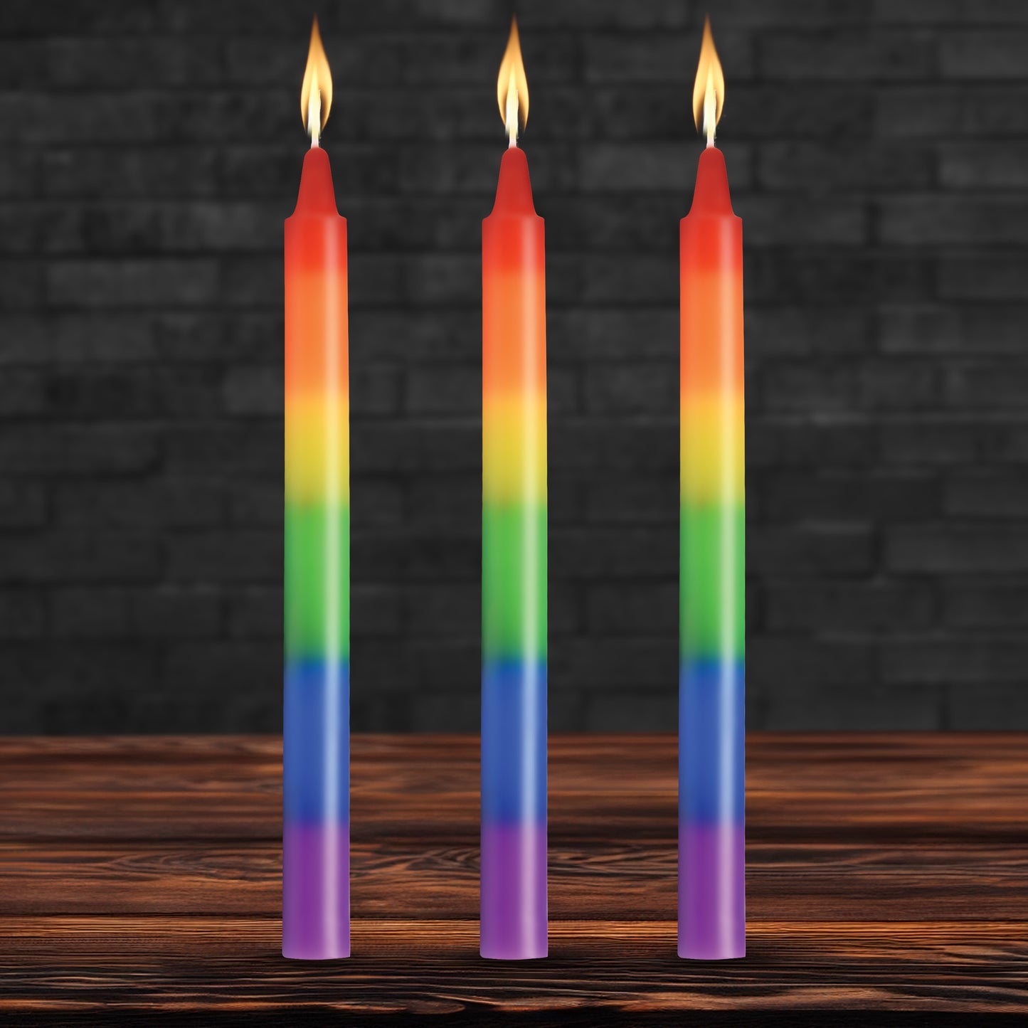 3PK Pride Candles Rainbow Drip Candle