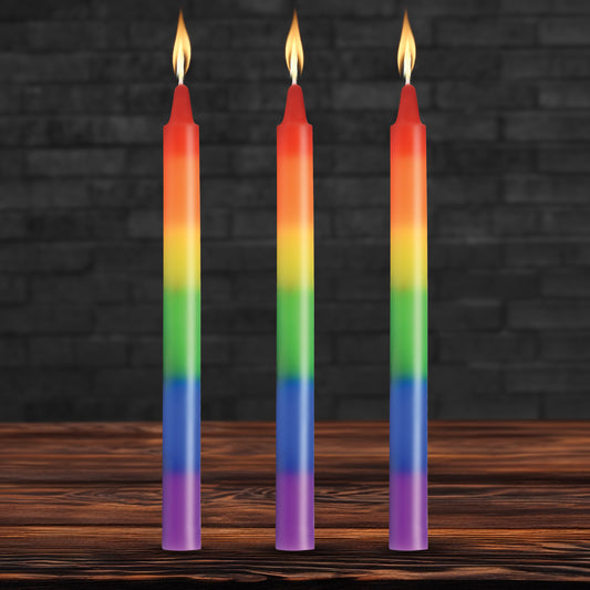3PK Pride Candles Rainbow Drip Candle