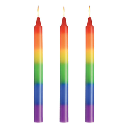 3PK Pride Candles Rainbow Drip Candle