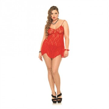 Rose Lace Chemise and G-String